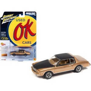 1980 Chevrolet Monte Carlo Light Camel Gold Met w/Black Top & Hood Ltd Ed to 3484 pcs 1/64 Diecast Model Car by Johnny Lightning - 1 of 3