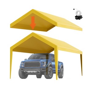 VEVOR Carport Replacement Canopy Cover 10 x 20 ft, Garage Top Tent Shelter Tarp Heavy-Duty Waterproof, Yellow (Only Top Cover, Frame Not Include) - 1 of 4