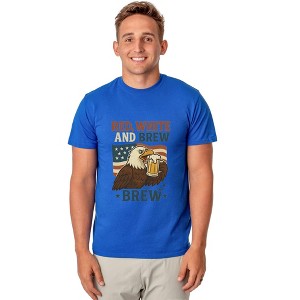 Men's Red White and Brew 4th of July America Adult T-Shirt - 1 of 4