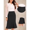 INSPIRE CHIC Women's Mermaid High Waist Business Elegant Casual Midi Ruffle Hem Pencil Skirt - 2 of 4