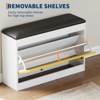31.5'' Shoe Storage Bench, Modern Shoe Organizer with Flip Drawer & PU Cushion, Entryway Shoe Cabinet for Hallway, Bedroom, Living Room - 4 of 4