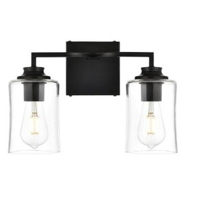 Elegant Lighting Ronnie 2 light Black and Clear Bath Sconce - 1 of 4