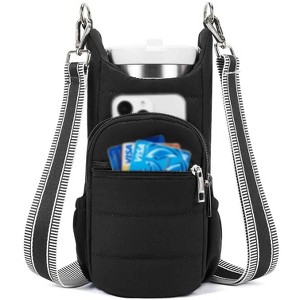 BABYYER Crossbody Water Bottle Bag Water Bottle Pouch Mug Holder with Shoulder Strap for Walking, Hiking and Cycling - 1 of 4