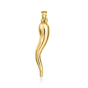 Ross-Simons Men's 10kt Yellow Gold Italian Horn Pendant Size 2.00 - 1 of 3