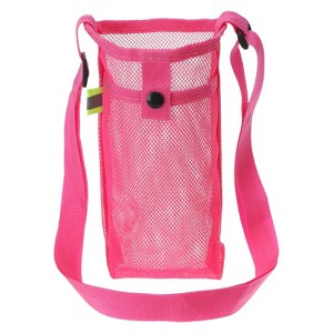 Unique Bargains Mesh Portable Adjustable Strap Water Bottle Bag for Sports - 1 of 4