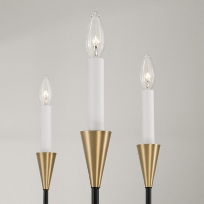 Avant Aged Brass and Black 6-Light Candle Chandelier