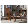 Set of 2 Elsa Mid - Century Modern Scandinavian Style Bent Wood Counter Height Barstool - "Walnut" Dark Brown - Baxton Studio - 4 of 4