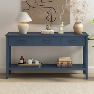 KIGFTSOD Contemporary 3-Drawer Console Table with 1 Shelf, Entrance Table for Entryway, Hallway, Living Room, Foyer, Corridor - 1 of 4