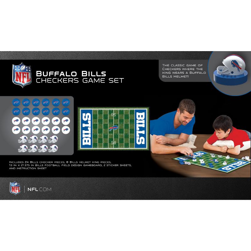 MasterPieces Officially licensed NFL Buffalo Bills Checkers Board Game for Families and Kids ages 6 and Up, 4 of 6