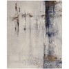 Ivory Blue and Brown Abstract Power Loom Area Rug - 4 of 4