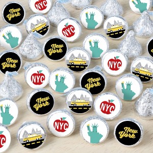 Big Dot of Happiness NYC Cityscape - New York City Party Small Round Candy Stickers - Party Favor Labels - 324 Count - 1 of 4