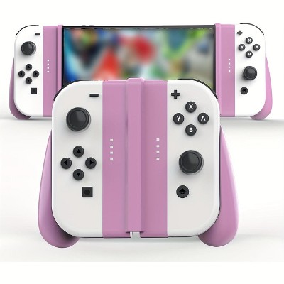 NBCP Switch Joycons Detachable Grip Compatible with Nintendo Switch/Switch OLED JoyCons Controllers, Purple Pink Nintendo