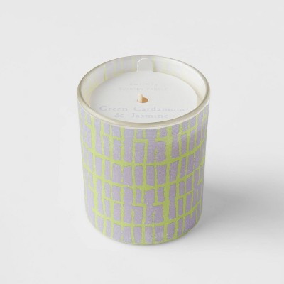 5oz Global Paper Wrapped Glass Green Cardamom and Jasmine Candle - Opalhouse™