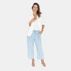 da-sh Women's 25" Wide Leg Elastic Waist Pant | Light Wash - 2 of 4