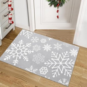 Machine Washable Christmas Area Rug, Soft Low Pile Non-Slip Carpet for Bedroom Living Room Holiday Home Decor - 1 of 4