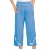Collections Etc Eyelet Trimmed Easy-to-Wear Elasticized Waist Capris - 3 of 4
