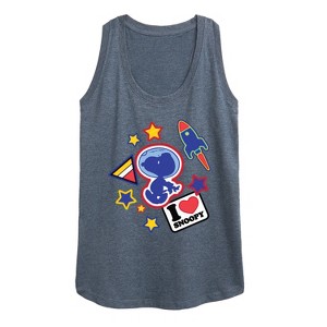 Women's - Peanuts - Space Snoopy Flair Graphic Racerback Tank - 1 of 4