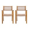 Patio Arm Chairs Set Of 2,Arm Chairs With Rope Seat,Outdoor Rope Chairs,Arm Chairs Set For Patio,Backyard,Garden-Cuddlewood - 2 of 4