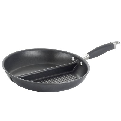 Anolon Advanced 12.5" Hard Anodized Divided Grill and Griddle Pan Gray