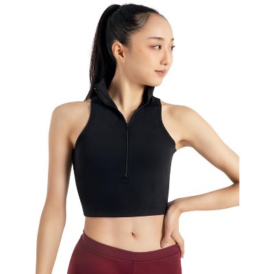 Capezio Black Women's Team Basics Mock Neck Top, X-Small