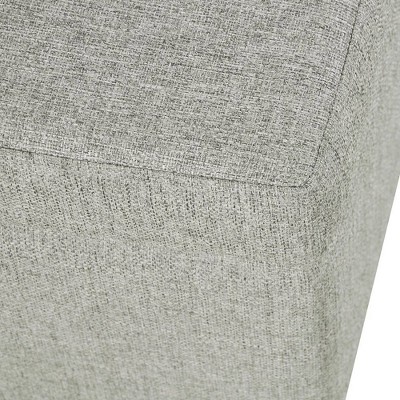Gray Woven Medium Storage Bench with Black Metal Legs