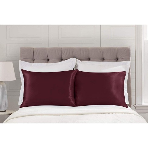 Slip Silk King Pillowcase outlet Set of 2, White w/ Zipper Closure