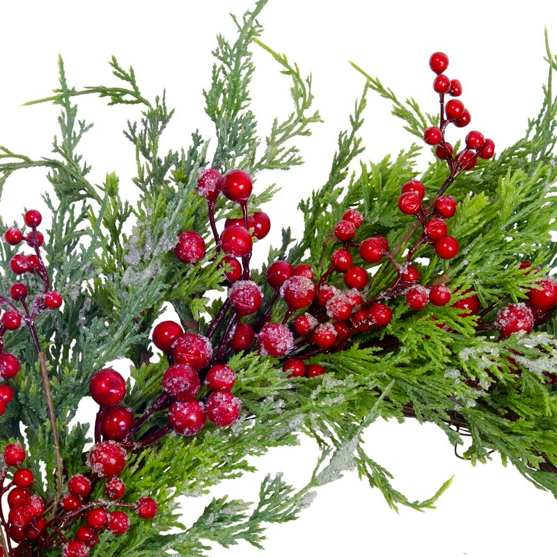 Northlight Real Touch™️ Iced Berries and Pine Artificial Christmas Wreath  - 24" - Unlit, 3 of 7
