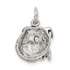 Black Bow Jewelry Sterling Silver 12mm Antiqued Bulldog Head Charm or Pendant - 3 of 4