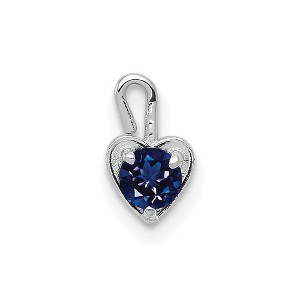 Black Bow Jewelry Sept Synthetic Sapphire 14k White Gold Heart Pendant Enhancer, 5mm - 1 of 4