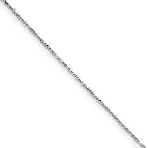 Black Bow Jewelry 0.7mm, 14k White Gold, Ropa Chain Necklace - 1 of 4