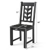 ADILE Wooden Dining Chairs Set of 2, Kitchen Chairs w/Rubber Wood Frame & Leaf-Shaped High Back, Black - 3 of 3