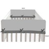 Bacati - Little Dino Boys Grey Solid Crib Rail Guard Cover set of 2 Small Side - 2 of 4