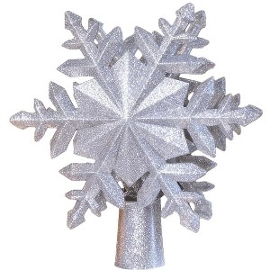 Aoibox Universal Christmas Tree Topper 9.8in Silver Snowflake LED Projector 3D Hollow Glitter Lighted 1 Piece Holiday Decoration - 1 of 4