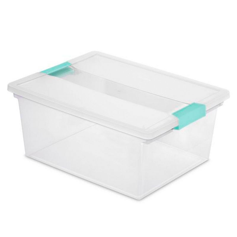 Sterilite Deep Clip Storage Box Container with Lid, Clear, 8 Pack and Medium Clip Box for Home, Craft Room, and Office Organization, 4 Pack, 3 of 7