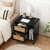 Nightstand, End Table with Charging Station, Side Table with Storage Compartment and 2 Drawers - 2 of 4