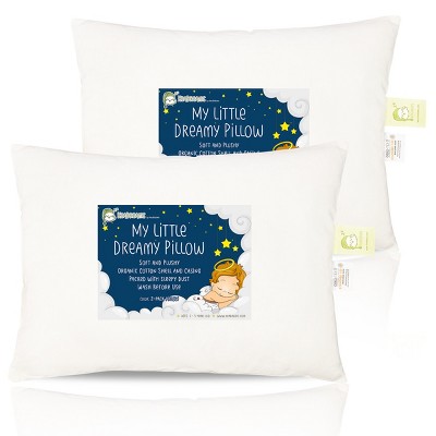 KeaBabies 2pk Toddler Pillow - Soft Organic Cotton Toddler Pillows for Sleeping - 13X18 Small Pillow for Kids