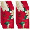 Saro Lifestyle Poinsettia Design Table Napkins (Set of 12), 20", Multicolored - 3 of 4