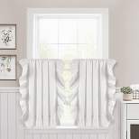 2pk 36"x39" Linen Ruffle Curtain Tiers White - Lush Décor