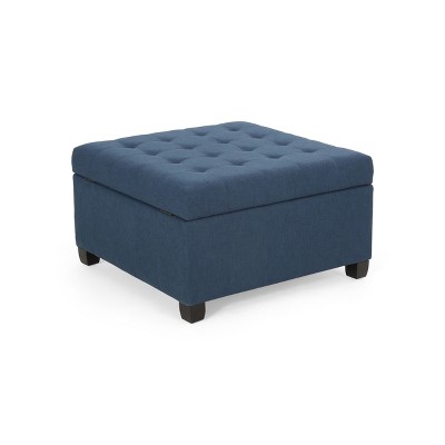 NicBex Modern 31" Square Storage Ottoman Wood Footstools with Button Tufted Top for Bedroom and Living Room