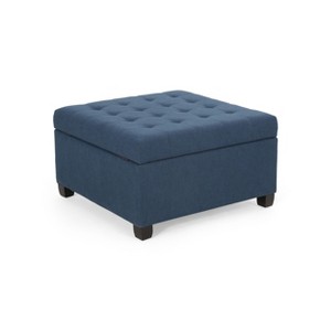 NicBex Modern 31" Square Storage Ottoman Wood Footstools with Button Tufted Top for Bedroom and Living Room - 1 of 4