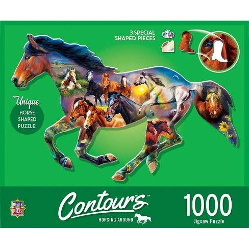 Masterpieces Inc Wild Horse Shape 1000 Piece Jigsaw Puzzle Target