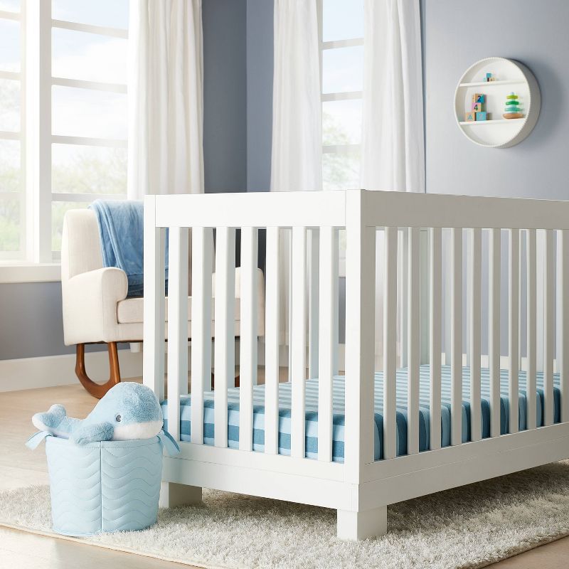 Flannel Fitted Crib Sheet - Blue Stripes - Cloud Island&#8482;, 3 of 6