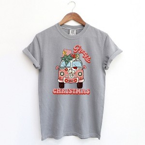 Simply Sage Market Women's Retro Van Groovy Christmas Garment Dyed Tee - 1 of 2