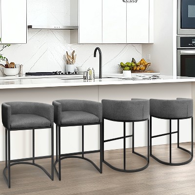Vatros Upholstered Counter Stool with Metal Frame