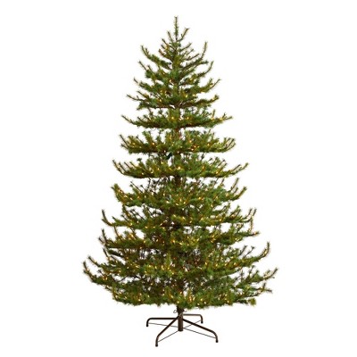 Nearly Natural 8-ft Vancouver Mountain Pine Artificial Christmas Tree with 650 Clear Lights and 2199 Bendable Branches