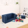 3 Pcs Toddler Couch, Modular Kids Play Couch with Armrest, Kids Fold Out Couch Toddler Playroom Essentials for Classroom Bedroom - 4 of 4