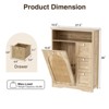 Rattan Storage Cabinet, Tilt Out 10 Gallon Garbage Can Cabinet, Dog Proof Trash Bin - 2 of 4