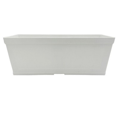 Classic White Resin Rectangular Outdoor Window Box Planter, 24"