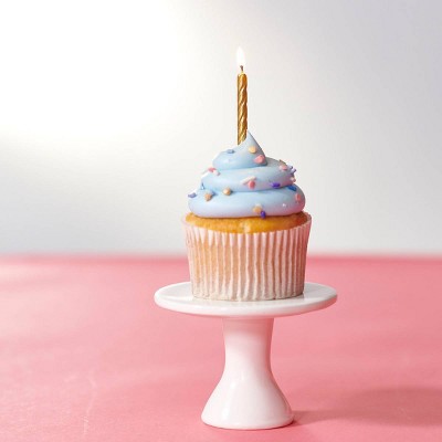 Bakery Crafts Gold Spiral 2.5" Candles - 12ct