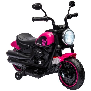 Aosom Kids Motorcycle with Training Wheels, 6V Battery-Operated Motorbike for Kids with SIngle-Button Start, Headlight, for 18-48 Months - 1 of 4